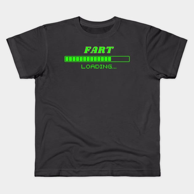 Fart loading Kids T-Shirt by Weird Lines